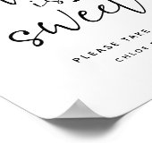 シンプルラブイズスウィート結婚式の引き出物サイン ポスター (角)