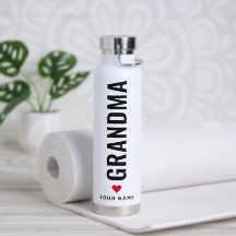 シンプルラブグランマ名前をカスタムするホワイトウォーターボトル