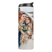 シンプルラブスクリプト植物性リースカップル写真 タンブラー (回転左)