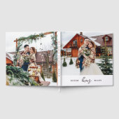 シンプルラブスクリプト2枚の写真の結婚式 ゲストブック (全面)