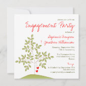 シンプルラブツリー-婚約パーティ 招待状 (裏面)