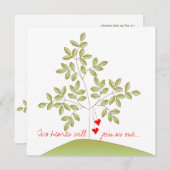 シンプルラブツリー - 結婚式前パーティー 招待状 (正面/裏面)