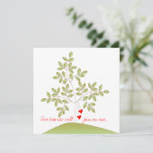 シンプルラブツリー - 結婚式前パーティー 招待状 (スタンド正面)