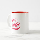 シンプルラブハートバレンタインデー ツートーンマグカップ (正面左)