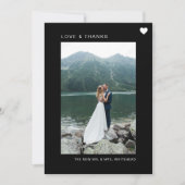 シンプルラブフォトコラージブラック サンキューカード (正面)