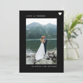 シンプルラブフォトコラージブラック サンキューカード (スタンド正面)