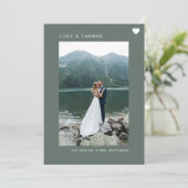 シンプルラブフォトコラージュセージ サンキューカード (スタンド正面)