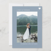 シンプルラブフォトコラージュダスティブルー サンキューカード (正面)