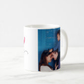 シンプルラブユーママーフォトカスタムハート コーヒーマグカップ (正面右)