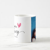 シンプルラブユーママーフォトカスタムハート コーヒーマグカップ (中央)
