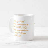 シンプルラブ愛情引用文金ゴールドハートフェルト コーヒーマグカップ (正面左)