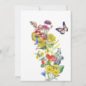 シンプルラブ開花ワイルドフラワーフローラブライダルシャワー 招待状 (裏面)