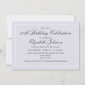 シンプルラベエレガントンダーとホワイト90誕生日 招待状 (正面)