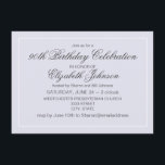 シンプルラベエレガントンダーとホワイト90誕生日 招待状<br><div class="desc">この誕生日デザインは、クラシックソフトのラベンダーの背景とカスタムタイポグラフィを備える。</div>