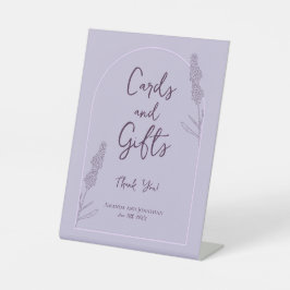 シンプルラベエレガントンダー開花ウェディングカードギフト 台座サイン