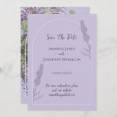 シンプルラベエレガントンダー開花保存日 招待状 (正面/裏面)