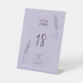 シンプルラベエレガントンダー開花結婚ズテーブルNo 台座サイン