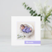 シンプルラベミニマルンダー写真誕生のお知らせ 招待状 (スタンド正面)