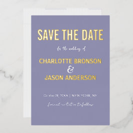 シンプルラベモダンンダー日付金ゴールドの保存 箔招待状