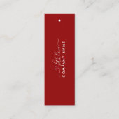 シンプルラベル – 赤と白のギフト スキニー名刺 (正面)