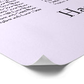 シンプルラベンダーウェディングレセプションシーティングチャート ポスター (角)