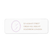 シンプルラベンダークレストモノグラム結婚ズ ラベル (正面)