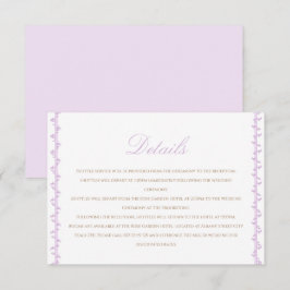 シンプルラベンダークレスト結婚詳細 エンクロージャーカード