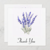 シンプルラベンダースパイグフラワーウォーター色 サンキューカード (正面/裏面)