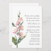 シンプルラベンダーフモダンァラークリスチ結婚アン 招待状 (正面/裏面)