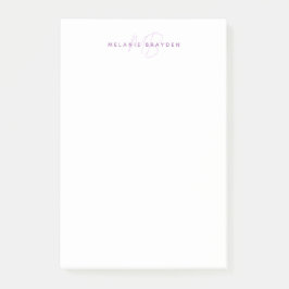 シンプルラベンダーミニマリスト2モノグラム名 ポストイット