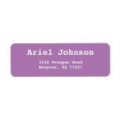 シンプルラベンダー日付保存差出人住所 ラベル (正面)