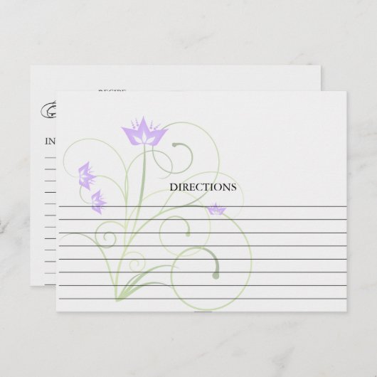 シンプルラベンダー渦巻形の渦レシピカード ポストカード (正面/裏面)