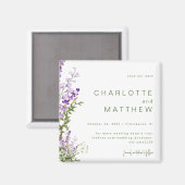 シンプルラベ結婚ン救ダの日付 マグネット (正面/裏面)