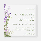 シンプルラベ結婚ン救ダの日付 マグネット (正面)