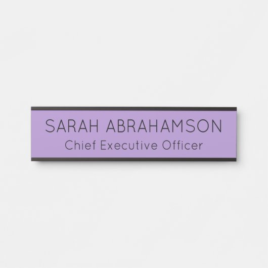 シンプルラヴァンドルパープルネームプレート – ドアサイン サインプレート (正面)