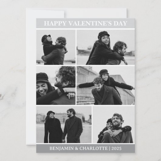 シンプルラヴエレガントヴァレンティネスのカップルの写真 シーズンカード (正面)