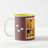 シンプルラヴエレガントヴァレンティネスのカップルの写真 ツートーンマグカップ (左)