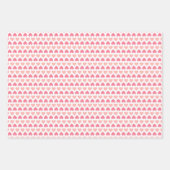 シンプルラヴハートモダンピンクピーチホワイト ラッピングペーパーシート (正面3)