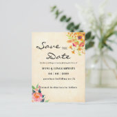 シンプルリオモダンラ結婚式の日付を保存 ポストカード (スタンド正面)