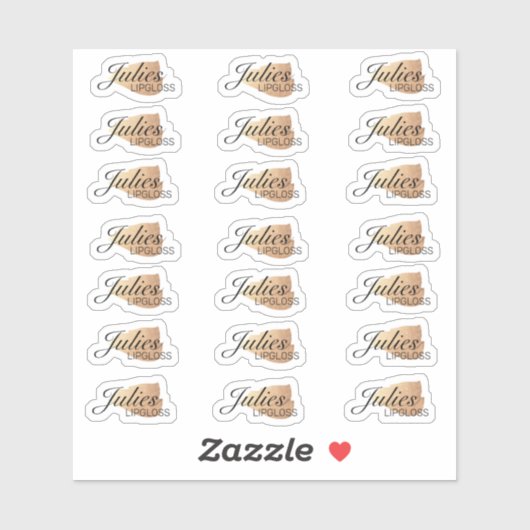 シンプルリップグロス包装金ゴールドロゴブランディング シール (シート)