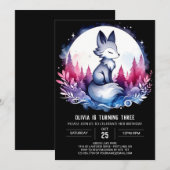 シンプルリトルウルフの誕生日 招待状 (正面/裏面)