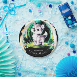 シンプルリトルウルフベビーシャワー ペーパープレート