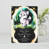 シンプルリトルウルフベビーシャワー 招待状 (スタンド正面)