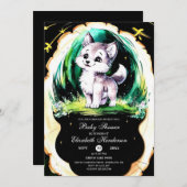 シンプルリトルウルフベビーシャワー 招待状 (正面/裏面)