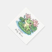 シンプルリトルカエル赤ちゃんシャワー スタンダードカクテルナプキン (角)