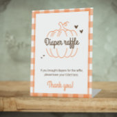 シンプルリトルカボチャ赤ちゃんシャワーおむつラッフル 台座サイン