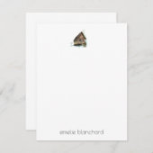 シンプルリトルキャビンパーソナライズされた ノートカード (正面/裏面)