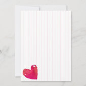 シンプルリトルスウィートストライプベビーシャワー 招待状 (裏面)