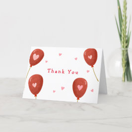 シンプルリトルスウィートバルーンベビーシャワー サンキューカード