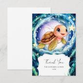 シンプルリトルタートルベビーシャワー サンキューカード (正面/裏面)